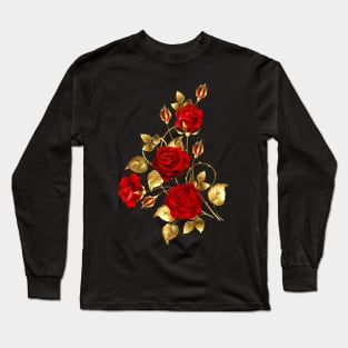 Symmetrical composition of red roses Long Sleeve T-Shirt